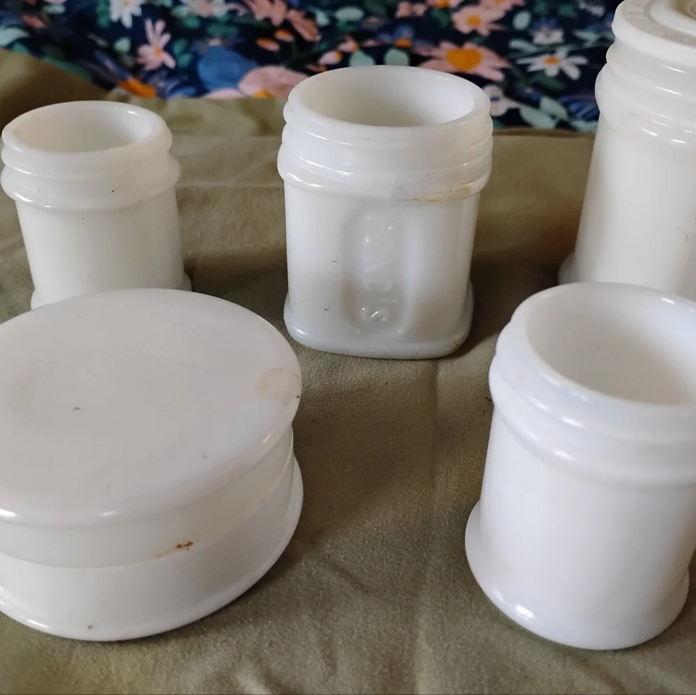 White vintage ceramic jars